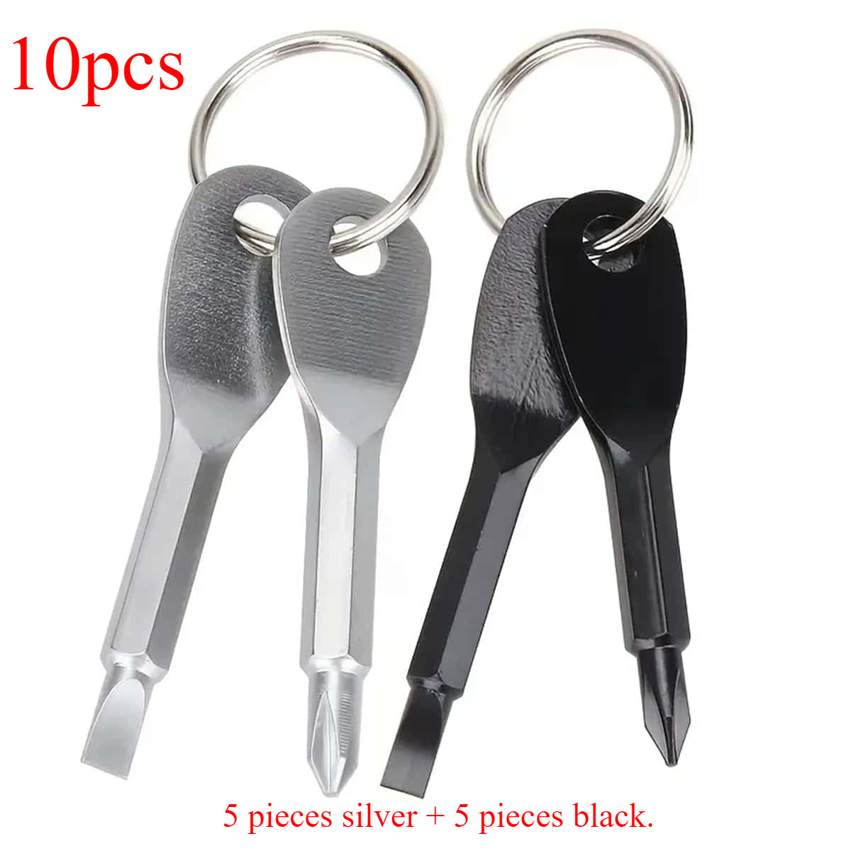 TEMU 10 Creative Stainless Steel Keychains, Portable Key Holders