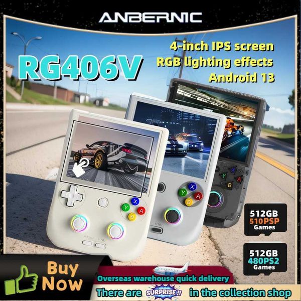 Portable Game Players ANBERNIC RG 406V handheld game console 4i multi touch screen Android 13 retro video game support 1080p DP FOTA update