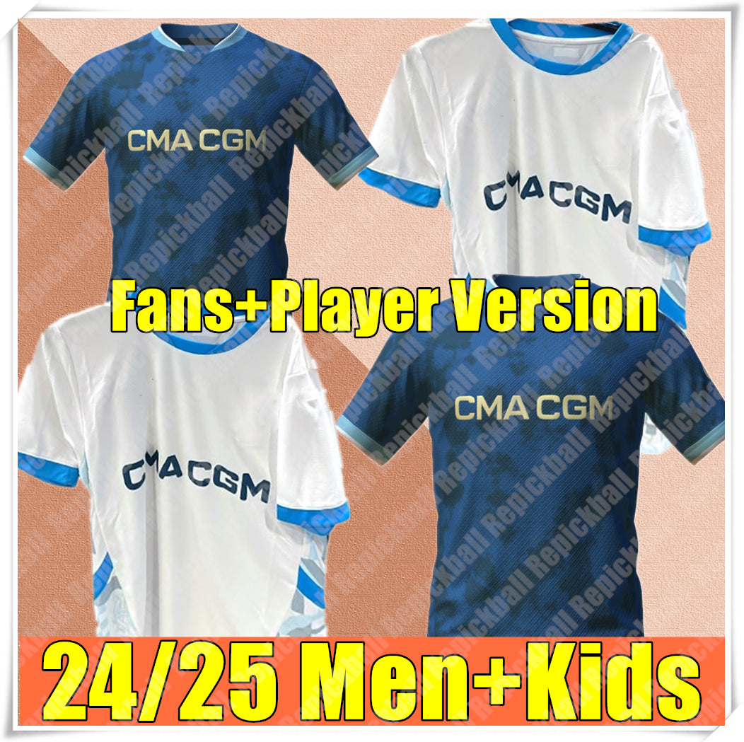 24 25 maillot MarseilleS soccer jerseys foot CUISANCE ALEXIS GUENDOUZI PAYET CLAUSS football shirts Vitinha fans player men kids VERETOUT Under OM O