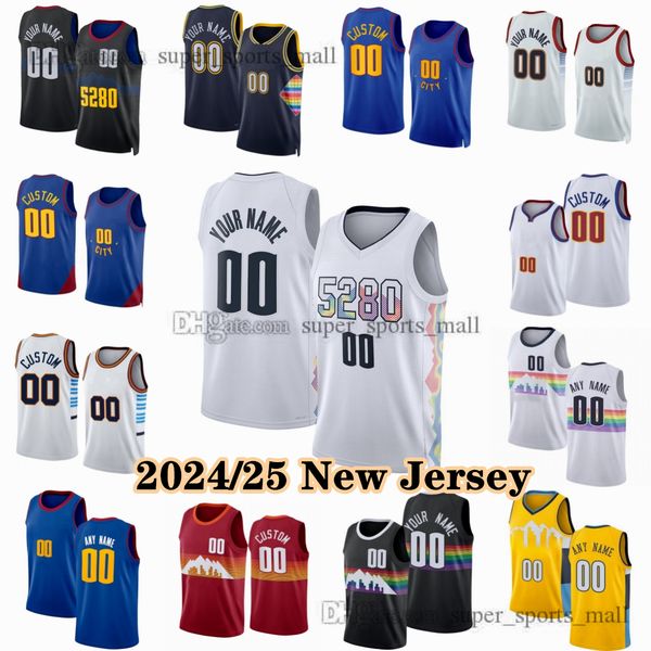 Custom Printed 2024-25 New Season Baseball Jerseys Nikola Jokic Jamal Murray Michael Porter Jr. Aaron Gordon Zeke Nnaji Dario Saric Russell