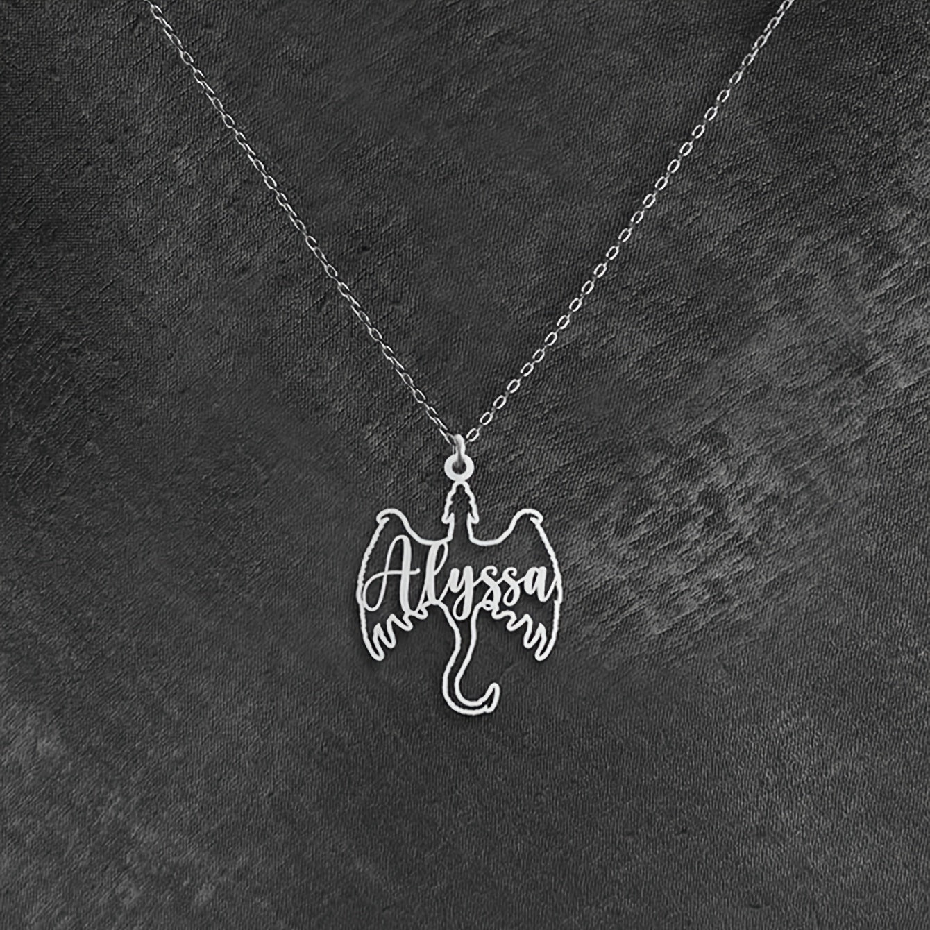 TEMU 1pc Custom Dragon Name Necklace, Personalized Stainless Steel Pendant, Unique Jewelry Dragon Amulet Gift For , Cute Punk Style, Accessory For