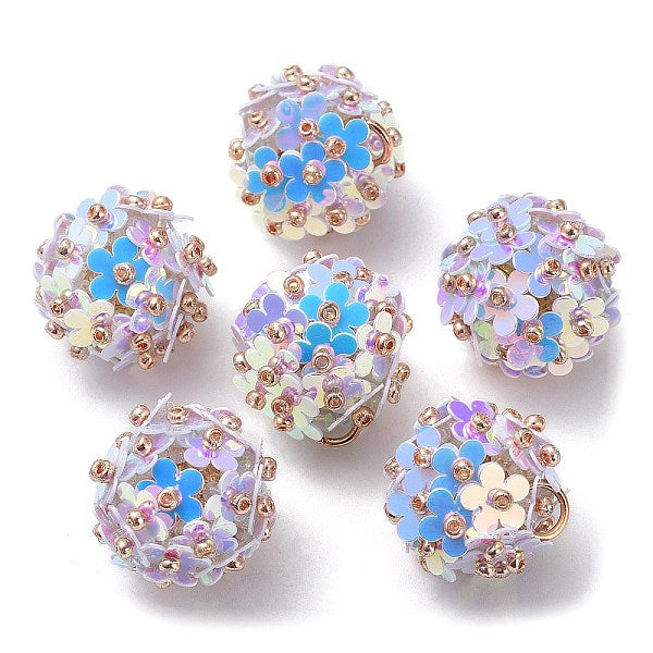 Paillette en plastique pvc avec pendentifs en perles de graines de verre