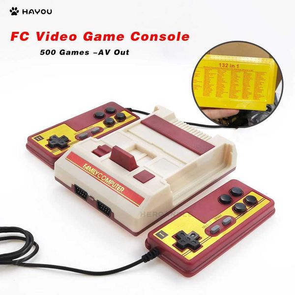 FC Retro Video Game Console AV-Out FC-Cpact 500 Games Red and White TV Game hine For Family Playing Sing Z241029