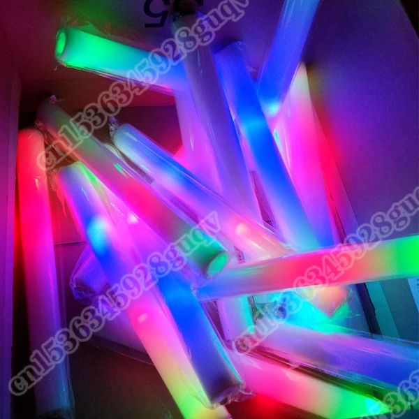 50pcs glowing foam RGB LED lighting cheerleading tubes colorful flash glow stic for swimming pools weddings parties supplies 240702