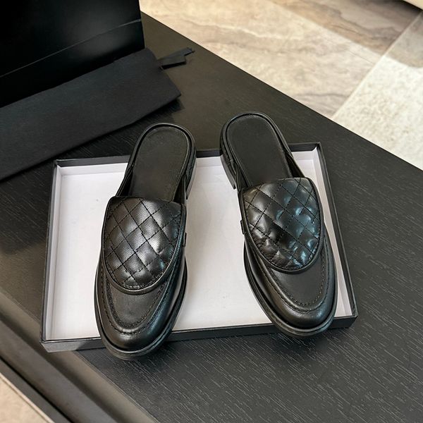 Turn lock diamond quilted Loafers Round toe cap flats heels Women&#039;s luxury designer slip-on Casual shoes factory footwear with box