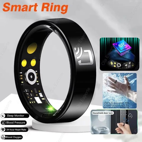 Para Xiaomi Smart Ring Ceramic NFC Bluetooth Health Monitor de oxigênio no sangue Modos multi-esportes IP68 Homens à prova d'água Mulheres S