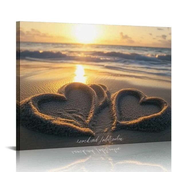 Creative Love Theme Canvas Waterproof Bathroom Bedroom Office Living Room Wall Decoration with Frame Home Decoration Y250114