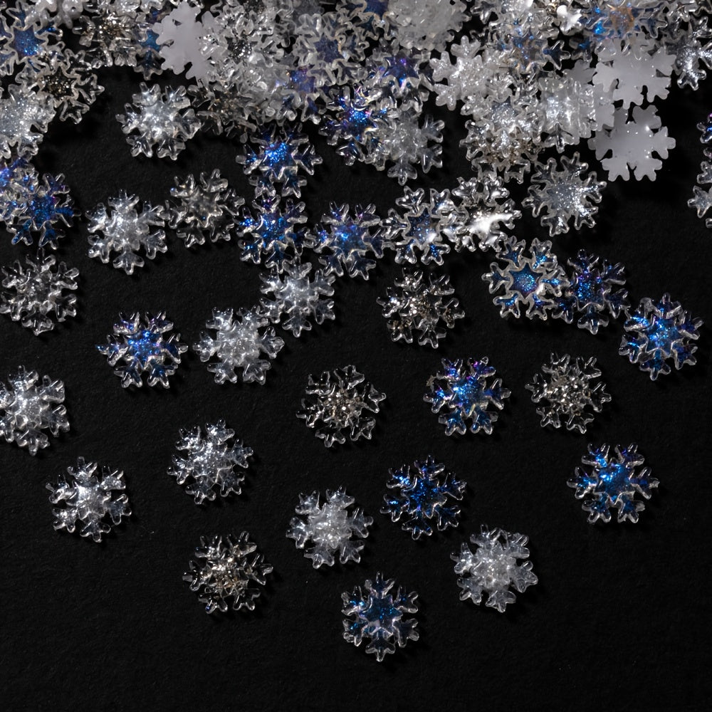 TEMU 90pcs Mixed Mini Snowflake Resin Beads, Fashion Jewelry Making Accessories, Christmas Scrapbooking Decor, Perfect Gift For Girls And Women,