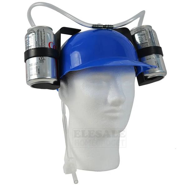 Party Hats Creative Lazy Drinking Hat Beer Sada Can Dual Holder Helmet Cap With Soft Straw Bar Fun Unique Party Football Game Hats 231020