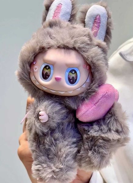 2024 E Change Baby Labubu Second Creation Change Baby Bear Labubu Big Bow Cute Doll Girls Toy Festival Gift Z250206