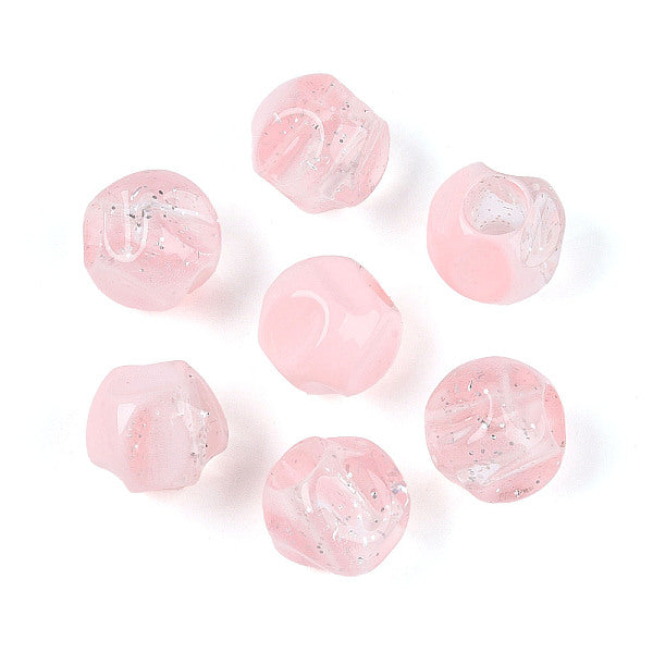 Perline di acrilico trasparente e polvere glitterata