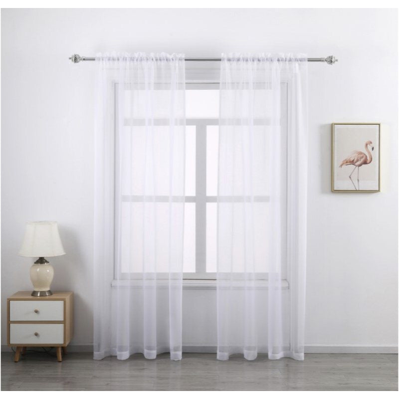 TEMU 2 Panels Basic Modern Sheer Curtains - Rod Light Filtering Privacy Window Drapes For Living Room, Bedroom, And Decor In