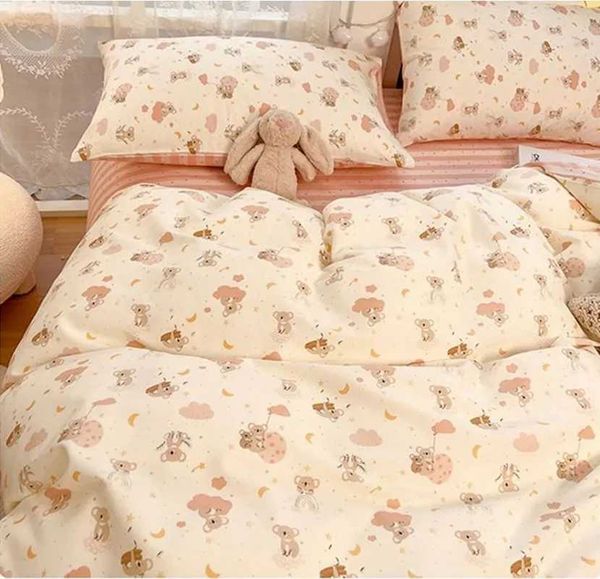 Kids Duvet Cover Set with Zipper Girl Boys Favorite Flat Sheet cases No Filler Hotel Twin Queen Size Cute Soft Bedding Set Y250122