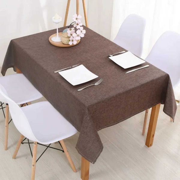 Stylish Stain Resistant and able Faux Linen Rectangle Tablecloths - Elevate Your He Decor with Elegant and Durable TableT250111