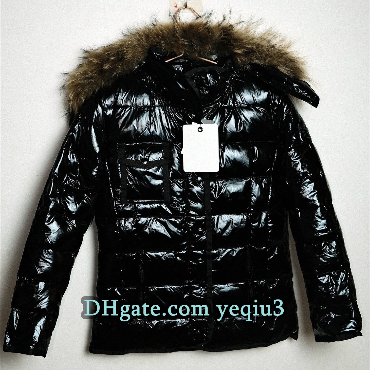 Elegant NFC Women Puffer Jacket Designer White Duck Down Parka With Fluffy Wolf Fur Collar Classic Casual Style Girls Down Jacket Women Winter Coat