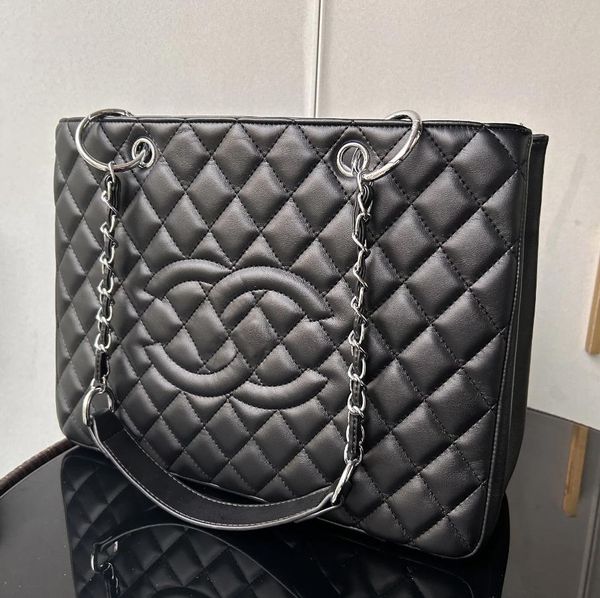 2024 Designer Bag Top Grade Caviar Cow Leather Classic Quilted Plaid Metal Chain Shoulder Bag Women&#039;s Shopping Vintage Handbag Tote Bag