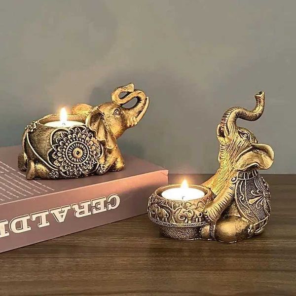 Candle Holders Animal Candle Holders Elephant Trunks Up Sculpture Tealight Candle Holder Decorative Small Candle Stick Holders Good Lucky Gi