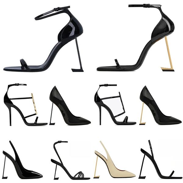 2024 Designer Sandals High heels Luxurvs heelsDesigner heeled shoes Dress classics Women Heel Black Golden Gold wedding shoes Size 35-42 8 1