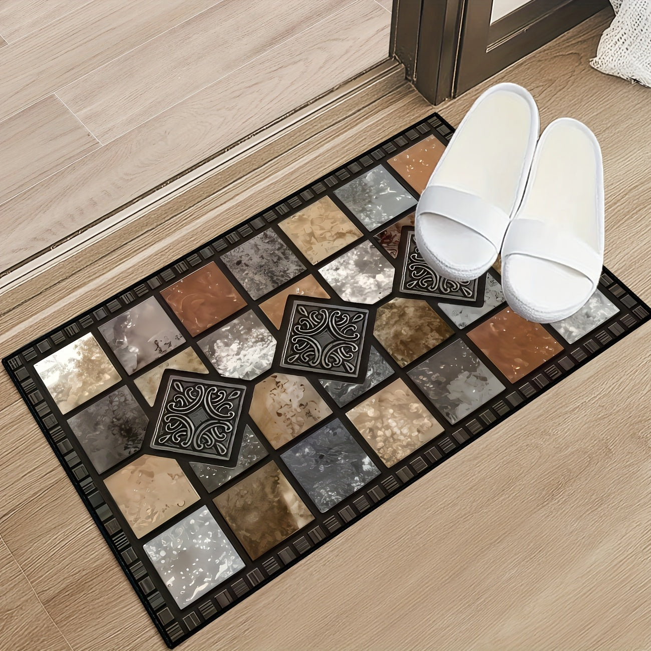 TEMU Pattern Doormat Welcome Entrance Carpet Non-slip Floor Mats Indoor Home Decor