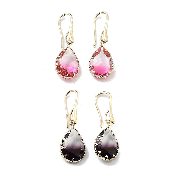 Boucles d'oreilles pendantes en laiton doré clair