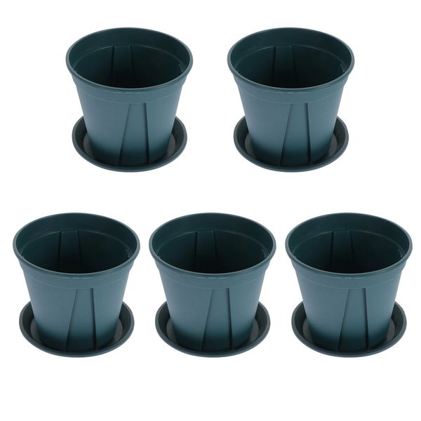 5 Sets Plant Pots Plastic Flower Pot Drainage Hole Trays Decorative Gardening Pots Window Box Planter Indoor 250207