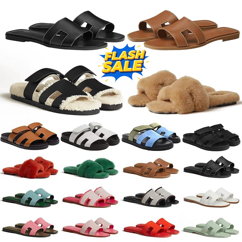 Top quality designer sandals platform slides women sandale men slipper shoes bottom fur flip ps summer casual beach sandal real leather