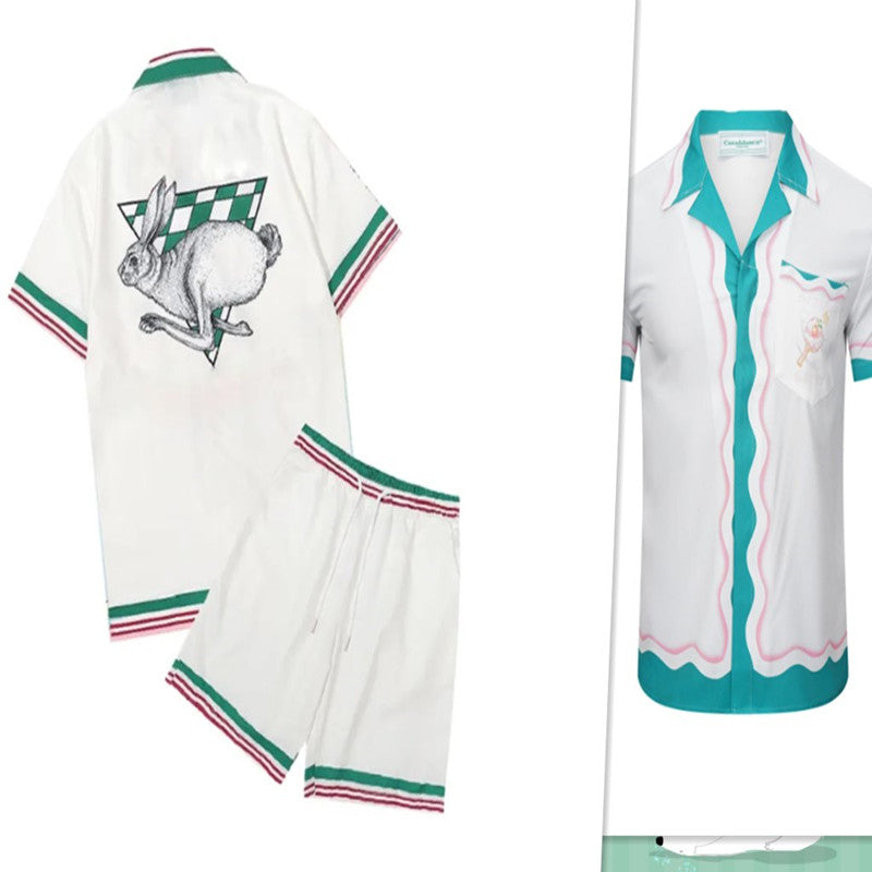 designer men shirts designer shirts button up shirt dress shirts men women casual shirts summer beach set men shorts breathable print suit asian siz