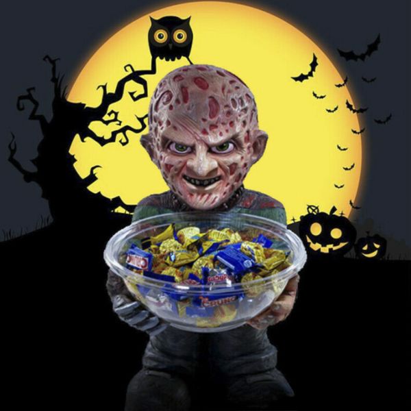 Decorative Objects Horror Movie Gnomes Movie Dwarf Statue Resin Nightmare Gnome Figurine with Candy Bowl Holder Halloween Home Decoration 22