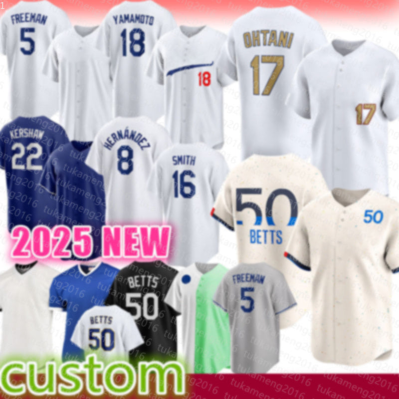 Shohei Ohtani Mookie Betts Baseball Jerseys Freddie Freeman Yoshinobu Yamamoto Los Angelees Clayton Kershaws Enrique Hernandez Dodgers Will Smith Ch