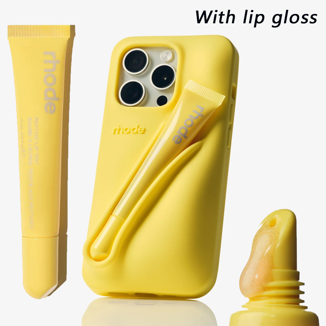 rhode Phone Cases Lipstick Portable Case Design Lip Gloss Lipstick Lip Balm 3D Make-Up Silicone Phone Case for iPhone 17 16 15 14 13 12 11 Pro Max L