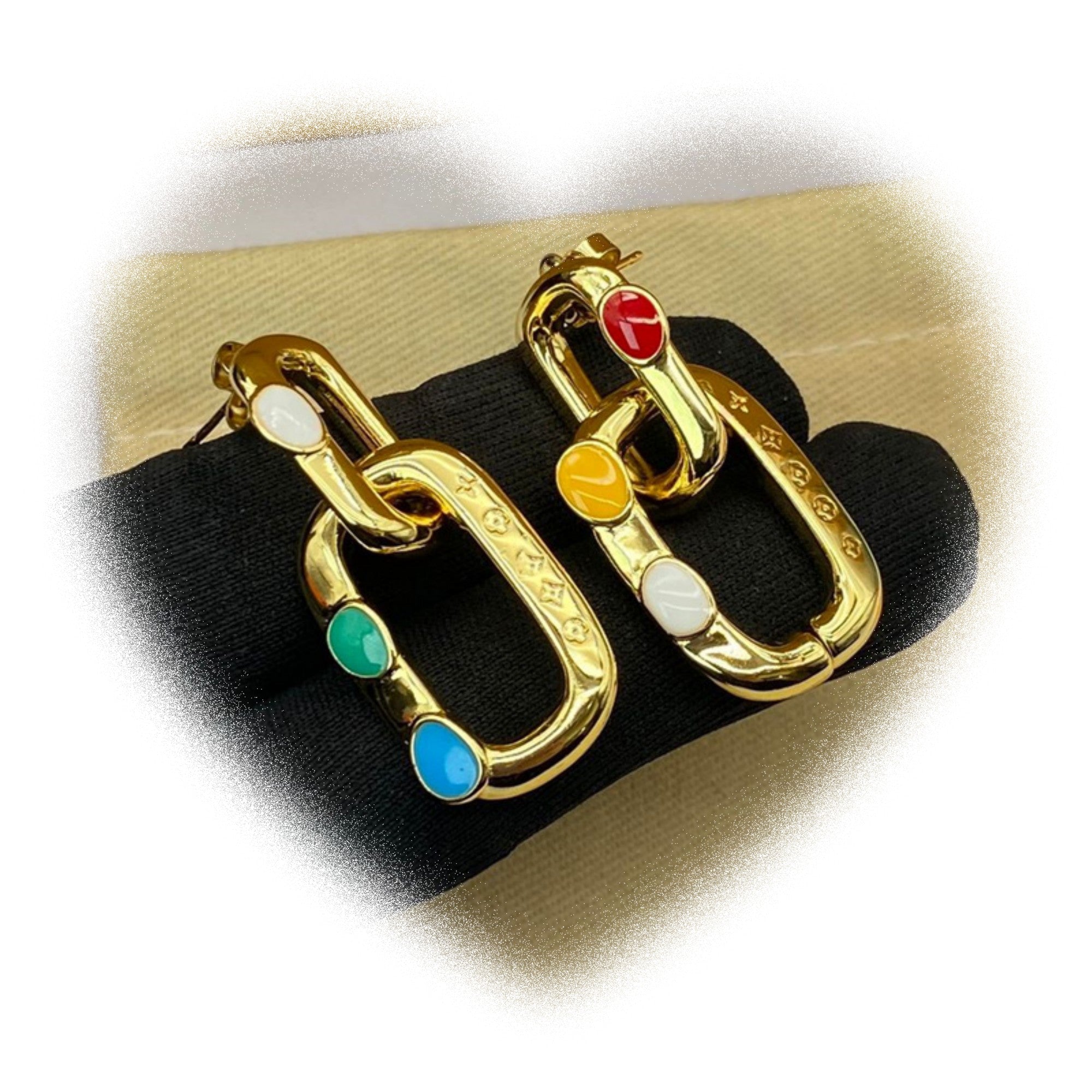 Enamel dangle earrings for women, fashion metal colourful finish earrings gold jewellery surprise for fiancee designer jewelry Dropshipping