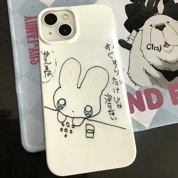 Phone case Cute Rabbit Phone Case for iPhone 16 15 14 13 12 11 Pro Max XS XR XSMax 6 7 8 Plus Glossy HD Hard PC Cover Z241028