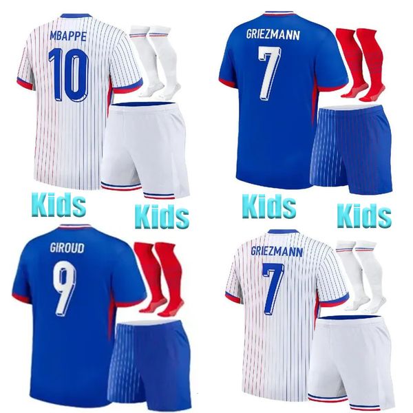 Kids Clothing Sets Clothing Sets France jersey 24 25 MBAPPE GRIEZMANN 2024 2025 GIROUD PAVARO HERNANDEZ DEMBELE soccer equipement de foot ki