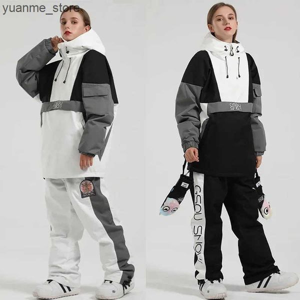 Skiing Suits New Ski Suits Women Men Outdoor Snowboard Jackets Overalls Winter Clothing Windproof Waterproof Skiing Set Reflective Snow Pant