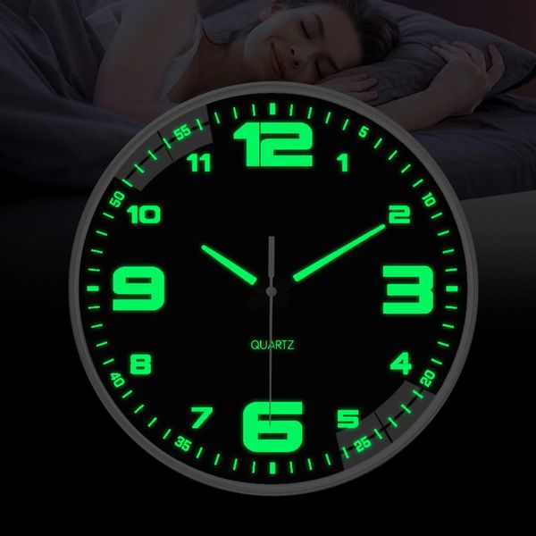 1pc glow-in-the-dark wall clock silent non-ticking battery-powered glow-in-the-dark wall clock home decor 241219
