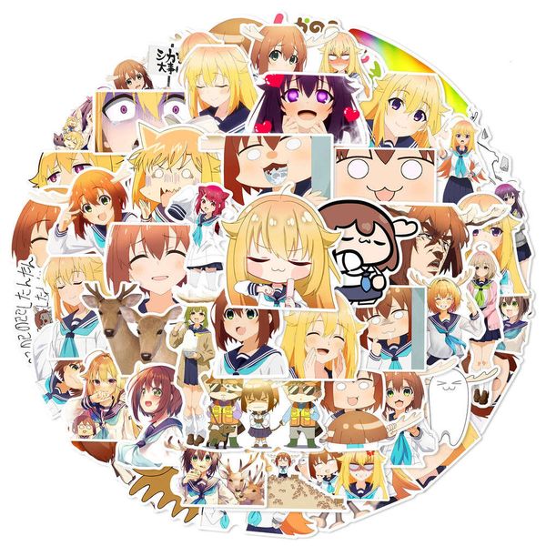 50 Cartoon Anime Lu Naizi Staring at Greedy Graffiti Travel Box Skateboarding Helmet Waterproof PVC Stickers