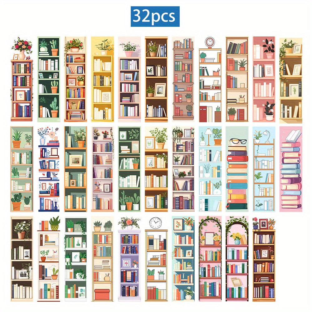 TEMU 32pcs, Book Design Bookmarks, Book Tracking Bookmarks, Paper Reading Markers, Diy Reading Tags, Decorative Handmade Books, Page Separators, Book