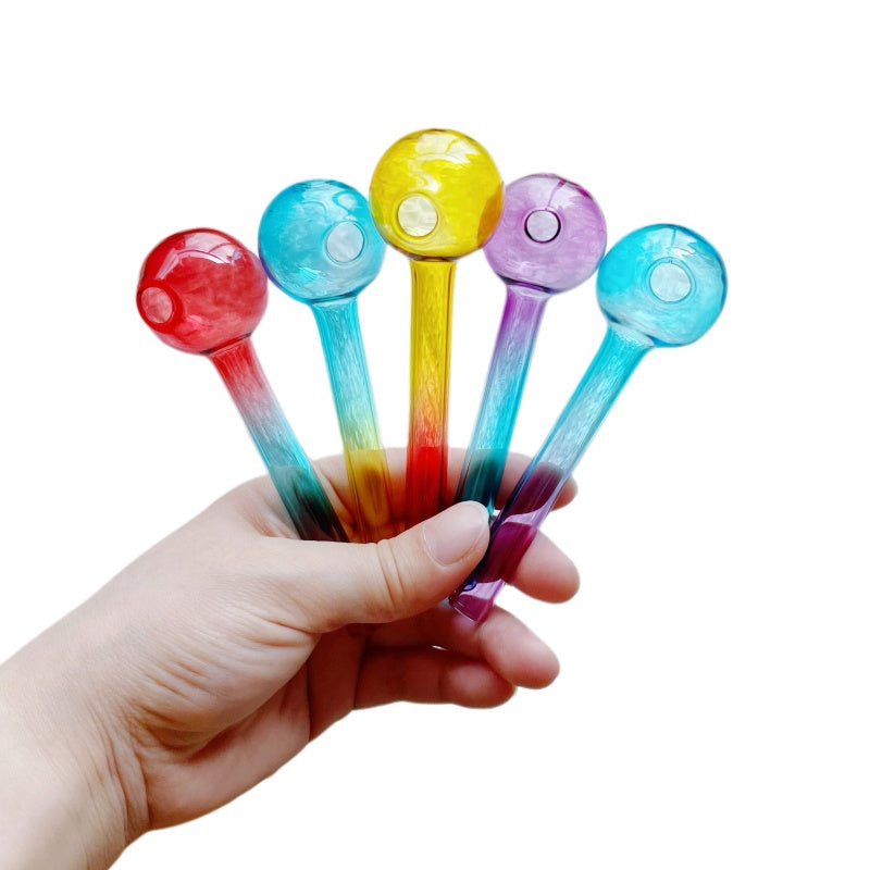 4 Inch 10cm Colorful Pyrex Glass pipe Oil Burner Tube Burning Great tubes Nail tips Hand Pipes Smokingpipes