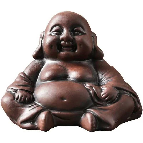 Yixing Purple Clay Tea Pet Character Buddha Statue Ornaments Handmade Tea Figurine Boutique Tea Set Decoration 1PcXJ240814
