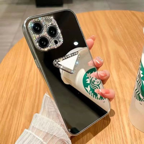 Luxury Mirror Phone Cases for iPhone 16 15 14 Pro Max 13 12 11 Pro XS Max XR X 15 Plus 16 Plus Back Shell Glossy Plating Silver Acrylic Mirr