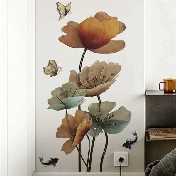 Wall Sticker Butterfly Flower Pattern Wall Decals Wallpaper For Living Room Bedroom Bathroom Home Beautify Decoration Y240730