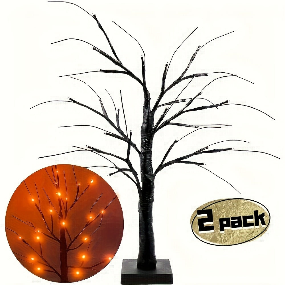 TEMU Christmas 2pcs 24 Inches, Free 18 Halloween Decoration Pendants, Black Horror With Orange And Purple Lights, Halloween Desktop Figurines