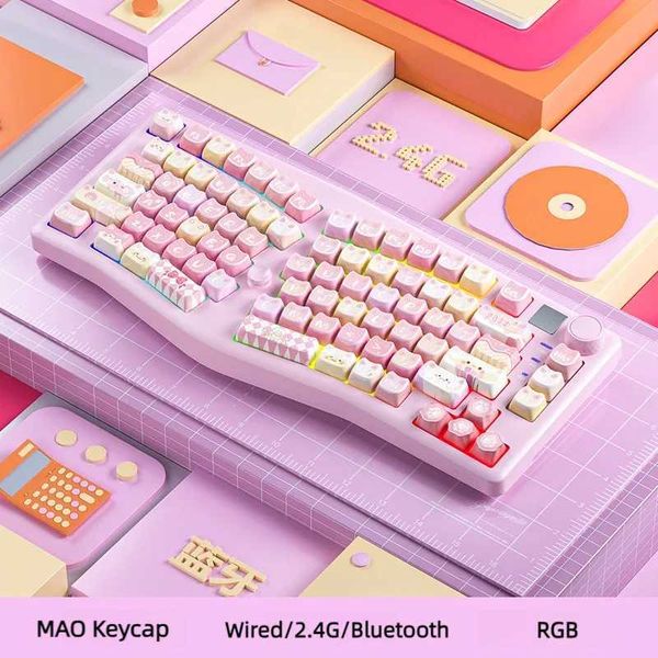 Keyboards LEOBOG A75 Alice Keyboard Bluetooth-2.4G USB Dongle-Wired Connection TOP Structure Hot-swap Keyboard PBT Keyca S2410251