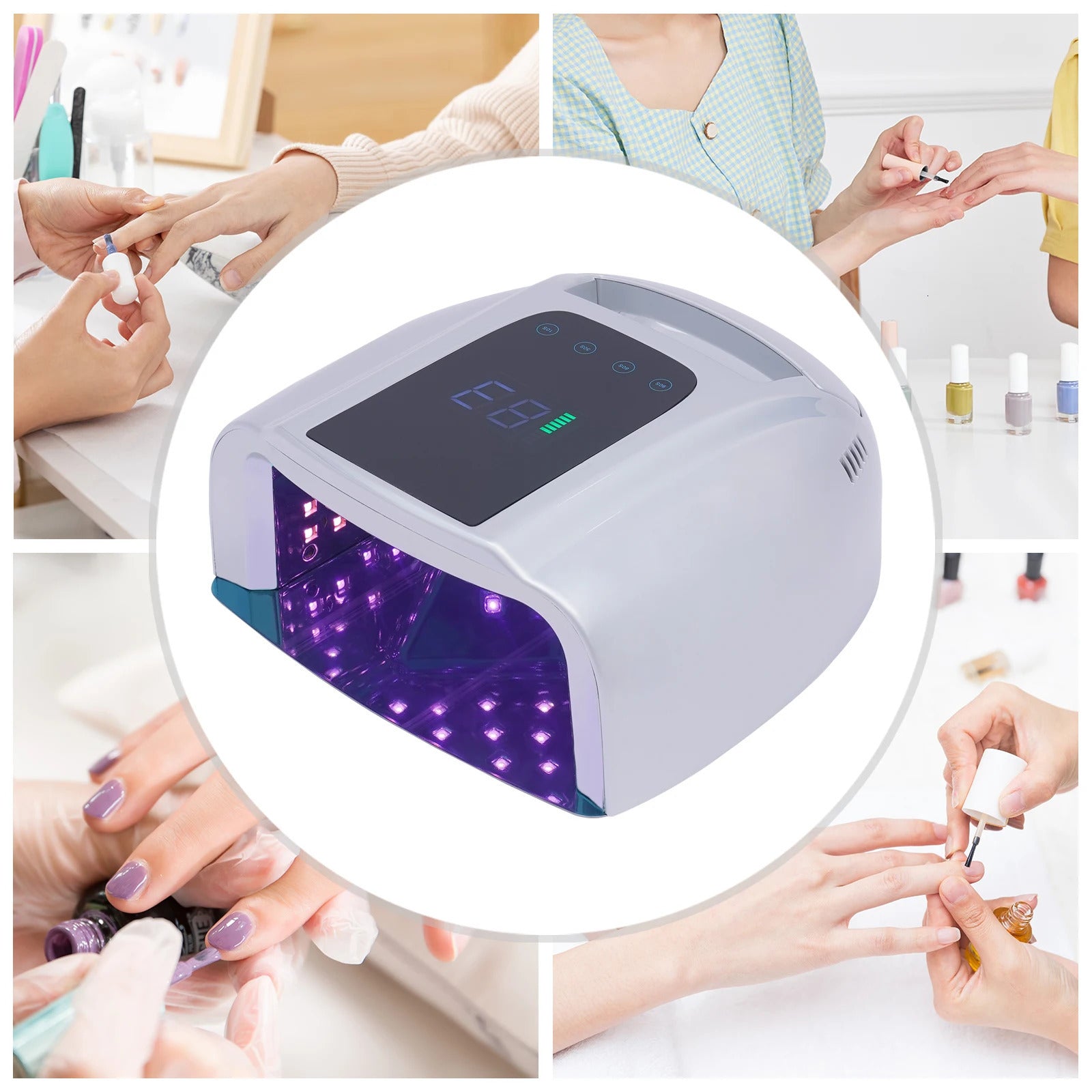 Dryer 96W 42-Bead Professional Rechargeable UV LED Portable Cordless Nail Lamp hine with Removable Stainless Steel 250103