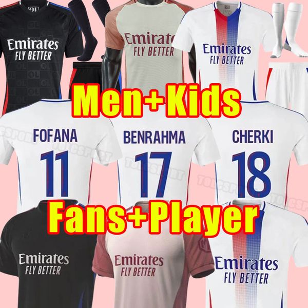 24 25 Maillot de foot Lyon Soccer Jerseys 2024 2025 Olympique Lyonnais OL Digital DEMBELE Fans Player Football Shirts TRAORE MEMPHIS Men Foo
