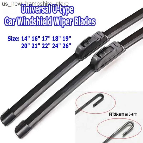 1Pc Windshield Wiper Blades U-type Universal Soft Rubber Frameless Bracketless Car Wipers J241216