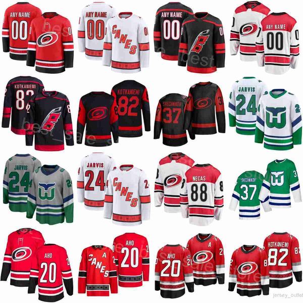 Women Man Kids Hockey Hurricanes Jerseys 88 Martin Necas 37 Andrei Svechnikov 4 Shayne Gostisbehere 20 Sebastian Aho 82 Jesperi Kotkaniemi 2