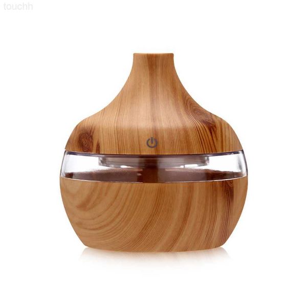 Humidifiers Wood Grain Essential Oil Aromatherapy Diffuser USB Charging Home Air Humidifier Purify Soothing LED Night Light Mist Maker L2309