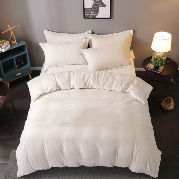 2022 4pcs White Bedding Sets Duvet cover Bedsheet Pillowcase stain bed Embroider King Queen Beautiful Noble Palace Royal Bed