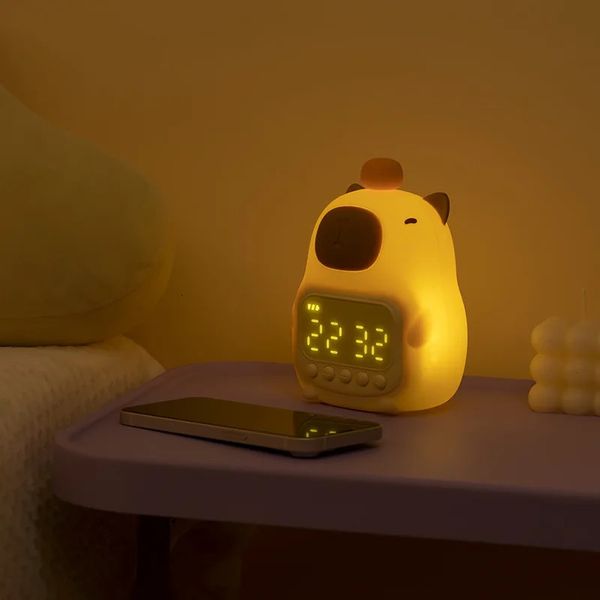 1pc Cute Capybara Alarm Clock Ready To Rise Sleep Trainer For Home Room Living Room Office Decor Mothers Day Spring Easter Gift 250207